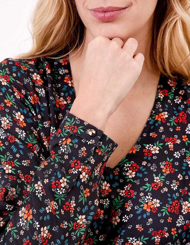 Robe fluide ample doubl&eacute;e imprim&eacute; Princesse Nomade