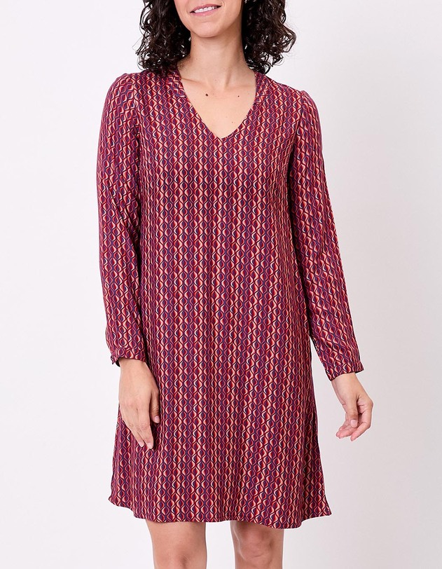 Robe fluide ample doubl&eacute;e imprim&eacute; Princesse Nomade