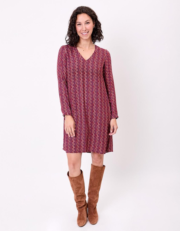 Robe fluide ample doubl&eacute;e imprim&eacute; Princesse Nomade