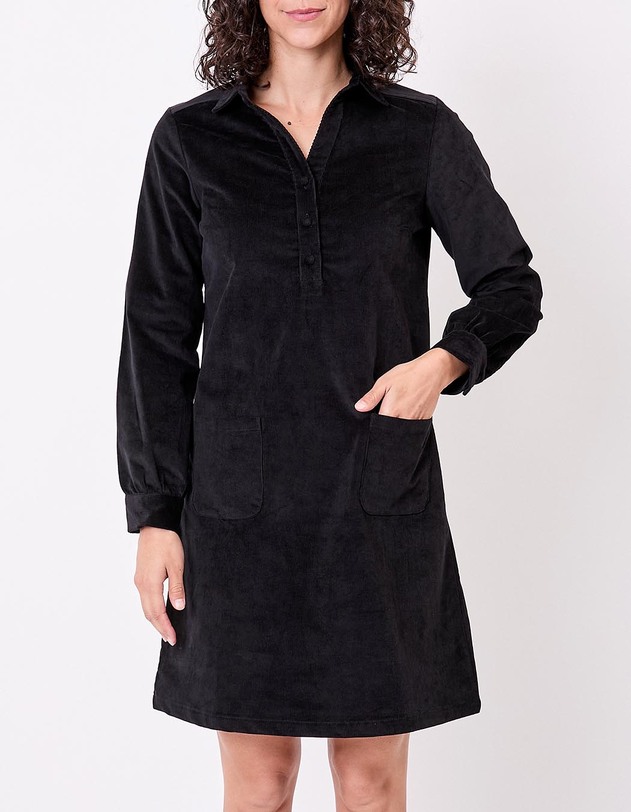 Robe droite velours c&ocirc;tel&eacute; bio imprim&eacute; Princesse Nomade