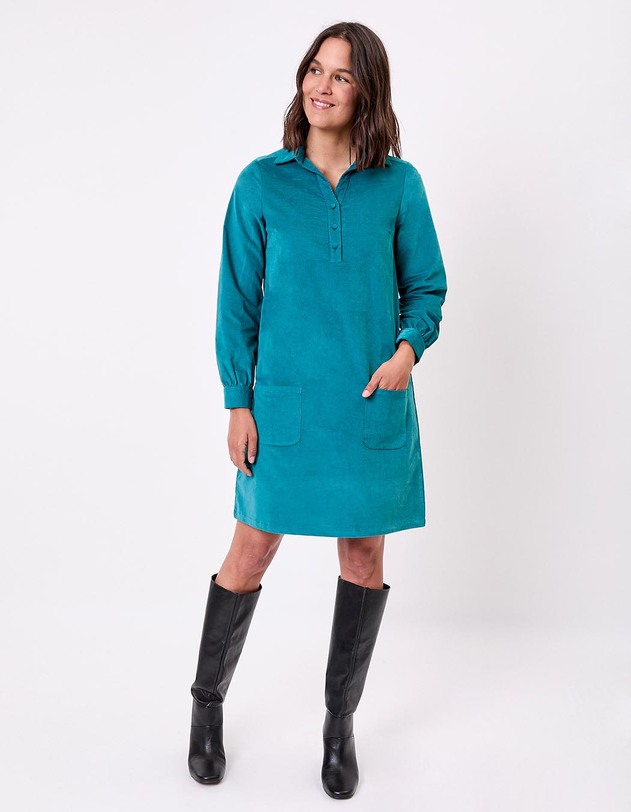 Robe droite velours c&ocirc;tel&eacute; bio imprim&eacute; Princesse Nomade