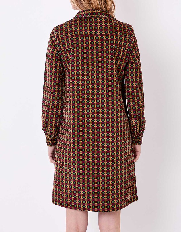Robe droite velours c&ocirc;tel&eacute; imprim&eacute; Princesse Nomade