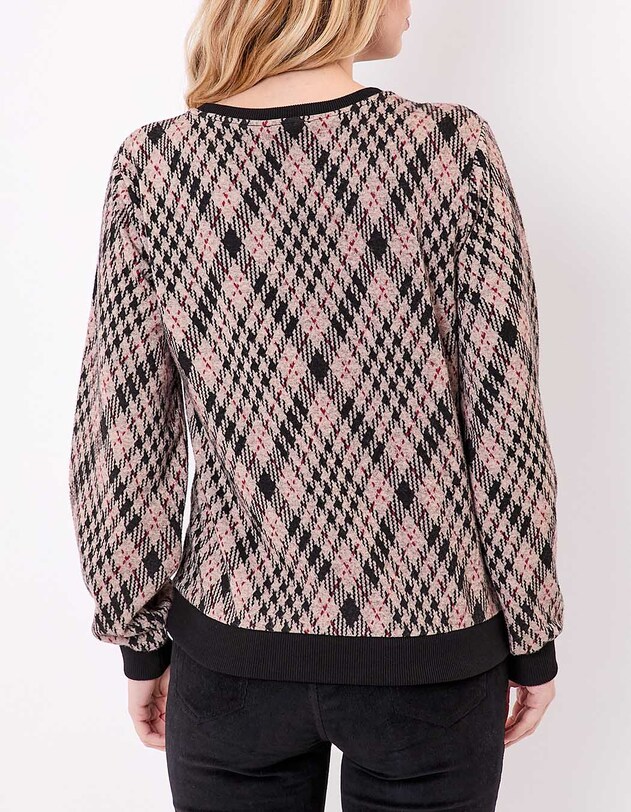 Sweat col rond maille jacquard imprim&eacute; Princesse Nomade