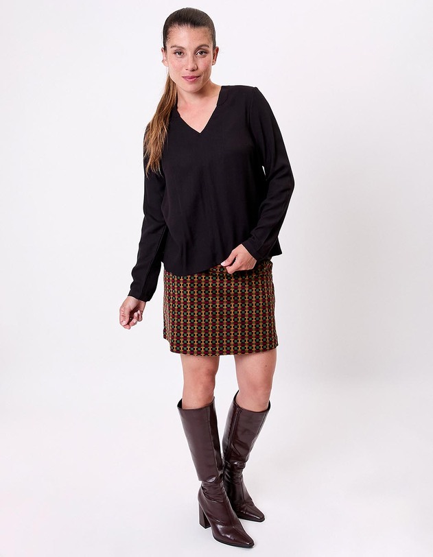Blouse fluide col V imprim&eacute; Princesse Nomade