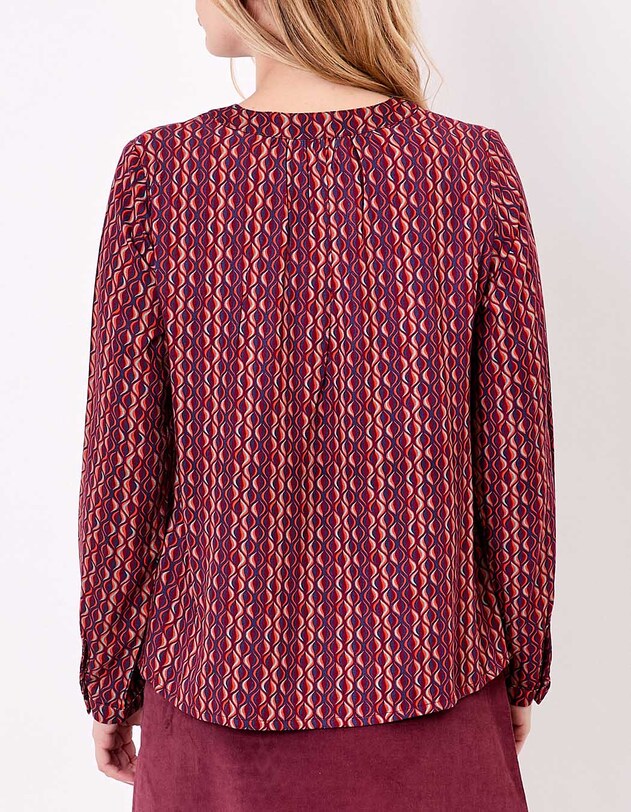Blouse fluide col V imprim&eacute; Princesse Nomade