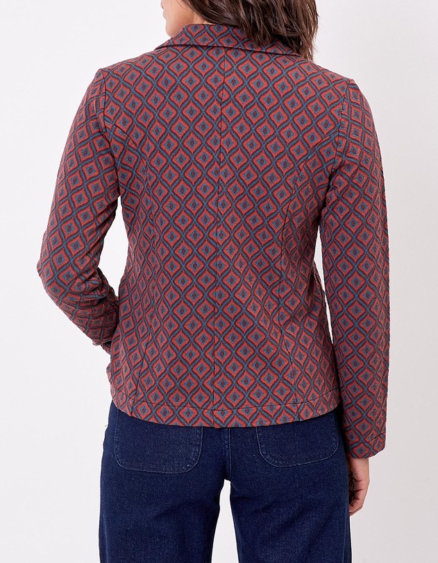 Blazer souple en maille jacquard bio imprim&eacute; Princesse Nomade
