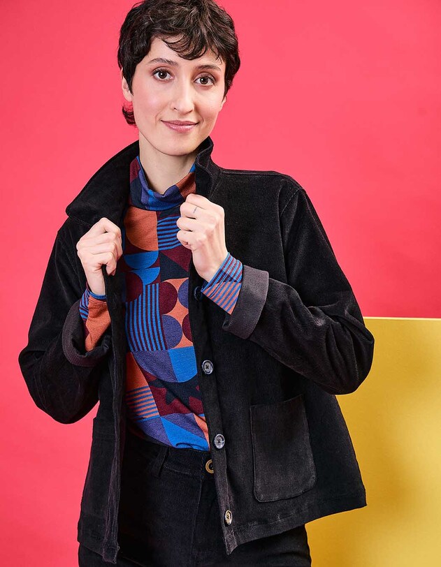 Veste velours c&ocirc;tel&eacute; bio imprim&eacute; Princesse Nomade