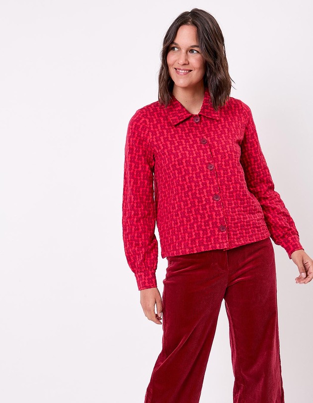 Veste maille jacquard bio imprim&eacute; Princesse Nomade
