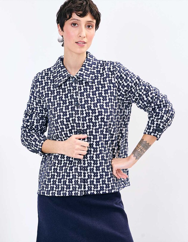 Veste maille jacquard bio imprim&eacute; Princesse Nomade