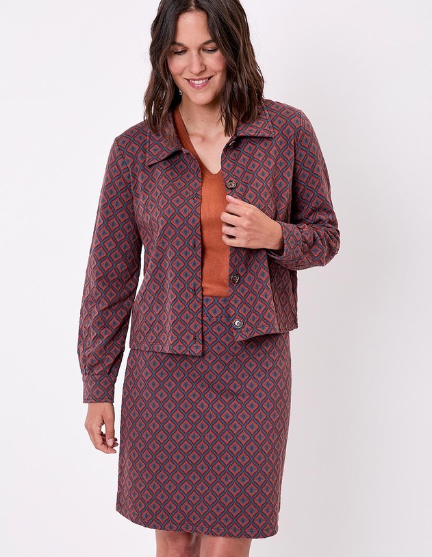 Veste maille jacquard bio imprim&eacute; Princesse Nomade