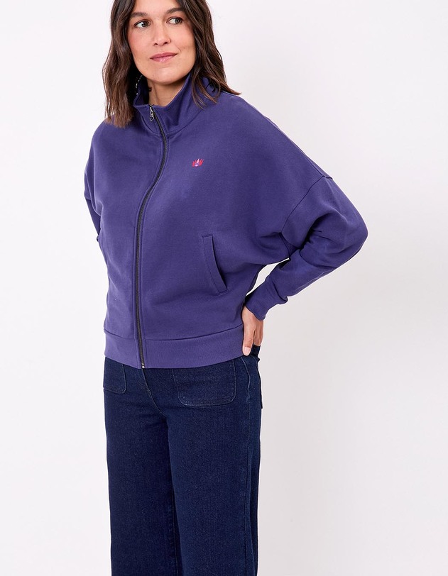 Sweat zipp&eacute; coton bio imprim&eacute; Princesse Nomade