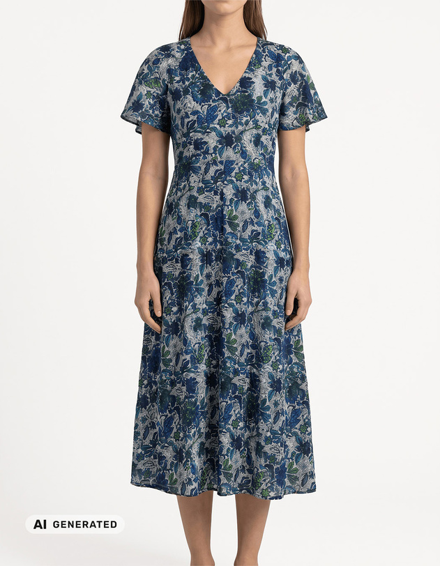 Robe midi voile de coton bio imprim&eacute; La Fianc&eacute;e