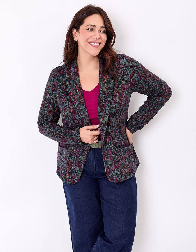 Veste souple ajust&eacute;e maille imprim&eacute; La Fianc&eacute;e