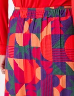 Jupe midi maille fluide évasée imprimé Princesse Nomade