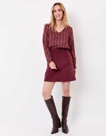 Jupe courte évasée velours bio imprimé Princesse Nomade