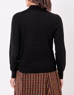 Pull en laine mérinos col polo imprimé Princesse Nomade
