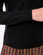 Pull en laine mérinos col polo imprimé Princesse Nomade