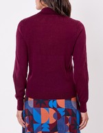 Pull en laine m&eacute;rinos col polo imprim&eacute; Princesse Nomade