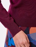 Pull en laine m&eacute;rinos col polo imprim&eacute; Princesse Nomade