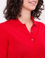 Pull en laine mérinos col polo imprimé Princesse Nomade