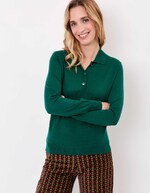 Pull en laine m&eacute;rinos col polo imprim&eacute; Princesse Nomade