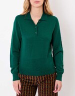 Pull en laine m&eacute;rinos col polo imprim&eacute; Princesse Nomade