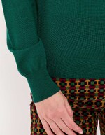 Pull en laine m&eacute;rinos col polo imprim&eacute; Princesse Nomade