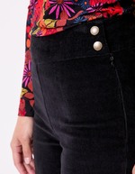 Pantalon droit large velours côtelé bio imprimé Princesse Nomade