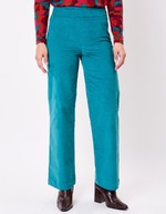 Pantalon droit large velours côtelé bio imprimé Princesse Nomade