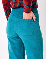 Pantalon droit large velours côtelé bio imprimé Princesse Nomade