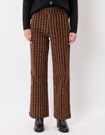 Pantalon droit large velours côtelé imprimé Princesse Nomade