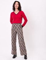 Pantalon ample maille jaquard recyclée imprimé Princesse Nomade