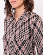 Robe maille jaquard recyclée col zippé imprimé Princesse Nomade