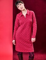 Robe maille jaquard bio col zippé imprimé Princesse Nomade