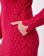 Robe maille jaquard bio col zippé imprimé Princesse Nomade