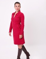 Robe maille jaquard bio col zippé imprimé Princesse Nomade