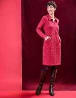 Robe maille jaquard bio col zippé imprimé Princesse Nomade