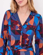 Robe maille fluide ceinturée imprimé Princesse Nomade