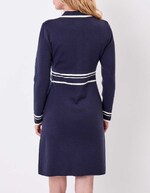 Robe maille compacte col chemisier imprimé Princesse Nomade