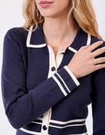Robe maille compacte col chemisier imprimé Princesse Nomade