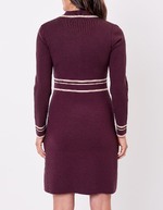 Robe maille compacte col chemisier imprimé Princesse Nomade