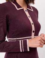 Robe maille compacte col chemisier imprimé Princesse Nomade