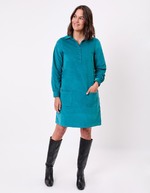 Robe droite velours côtelé bio imprimé Princesse Nomade
