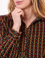 Robe droite velours côtelé imprimé Princesse Nomade