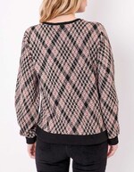 Sweat col rond maille jacquard imprimé Princesse Nomade
