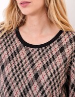 Sweat col rond maille jacquard imprimé Princesse Nomade
