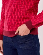 Sweat col rond maille jacquard bio imprimé Princesse Nomade
