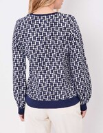 Sweat col rond maille jacquard bio imprimé Princesse Nomade