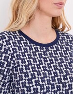 Sweat col rond maille jacquard bio imprimé Princesse Nomade