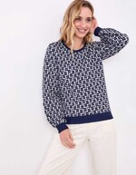 Sweat col rond maille jacquard bio imprimé Princesse Nomade